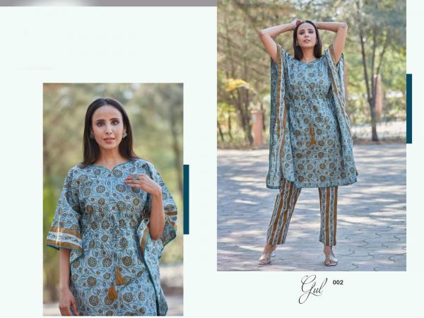 Gul Beautiful Cotton Printed Kaftan Kurti With Bottom 